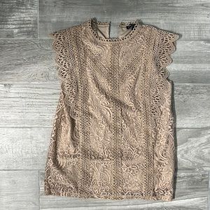 Tan Dressy top by Cable and Gauge